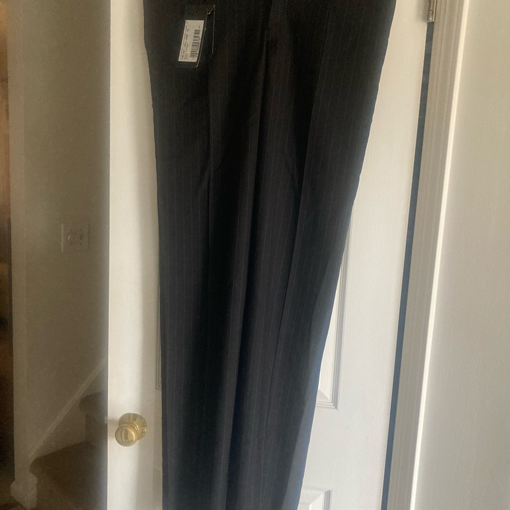 Black Pinstripe Trousers